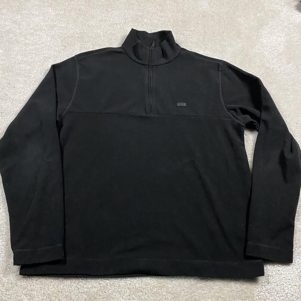 Rains Sweatshirt Mens L Black 1/4 Zip Fleece Pullover Mock Neck Water Resistant